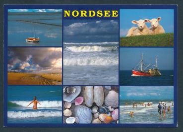 Fischerboote, Deich, Muscheln an der Nordsee